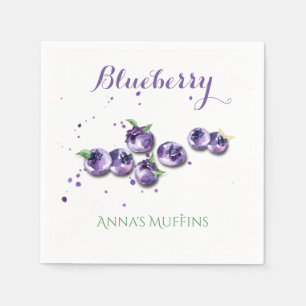Blueberry Watercolor Paper Napkin