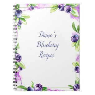 Blueberry Watercolor Spiral Notebook