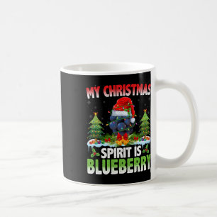 Blueberry Wearing Santa Hat - Christmas Spirit Is  Coffee Mug