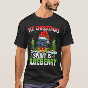 Blueberry Wearing Santa Hat - Christmas Spirit Is  T-Shirt