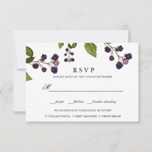 BlueBerry WEDDING RSVP MEAL CHOICE