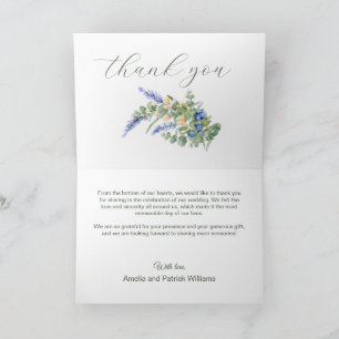 Blueberry  Wildflowers Lavender Rustic Wedding Thank You Card