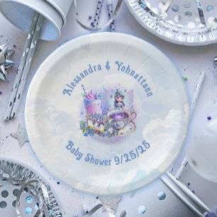 Blueberry Wishes Gnomery Kisses Shower Paper Plate