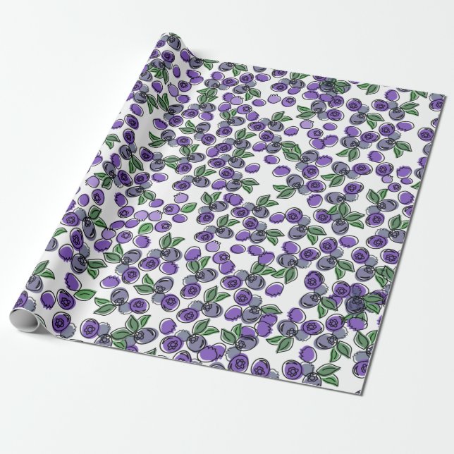 Blueberry Wrapping Paper (Unrolled)