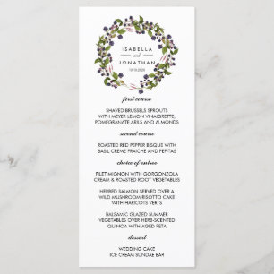 Blueberry wreath    wedding  Menu