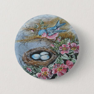 Bluebird 6 Cm Round Badge