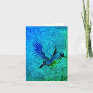 Bluebird Abstract Art Customisable Note Card