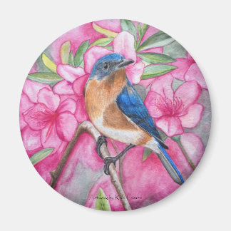 Bluebird Among the Azaleas MAGNET