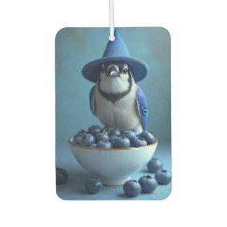 bluebird and a bowl of blueberries car air freshener