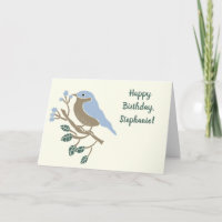 Bluebird and Blueberries Personalised Birthday
