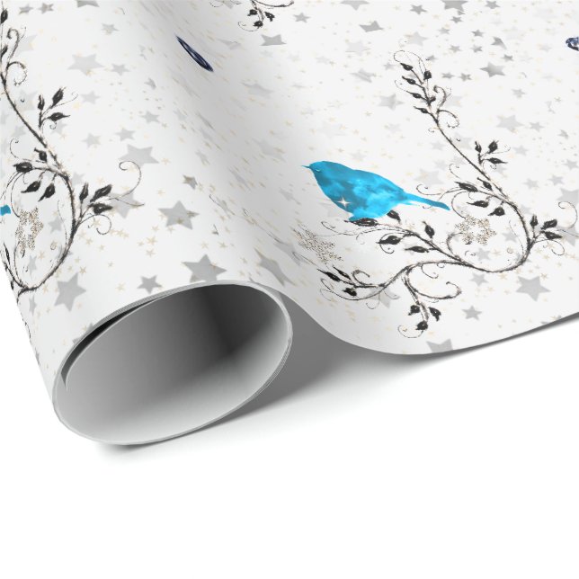 Bluebird and Heart Wrapping Paper (Roll Corner)