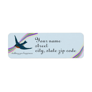 Bluebird and Rainbows Return Address Label