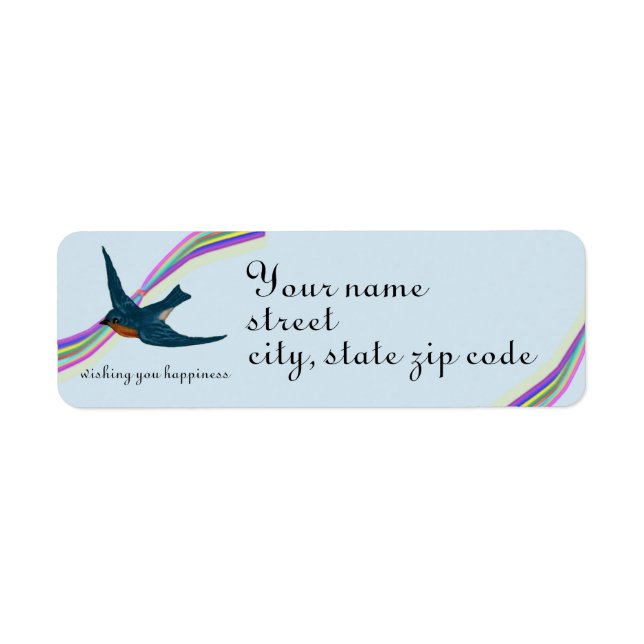 Bluebird and Rainbows Return Address Label (Front)