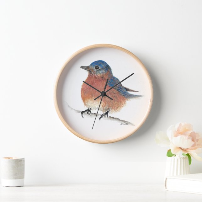 Bluebird Art Wall Décor Clock (Home)