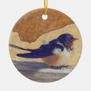 Bluebird, Barn Swallow Ceramic Tree Decoration