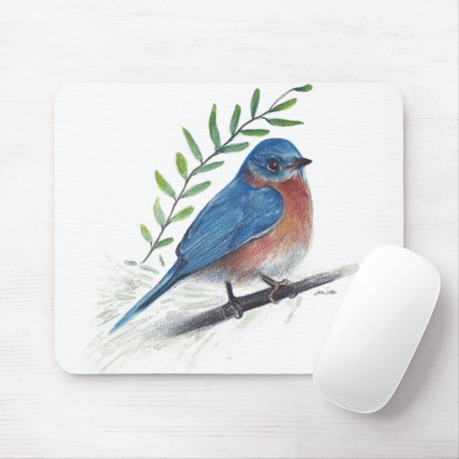 Bluebird Bird Art Mouse Pad (With Mouse)