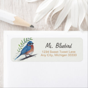 Bluebird Bird Art Return Label Return Address Label