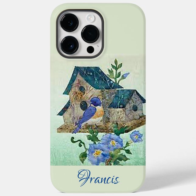 Bluebird Birdhouse Apple iPhone 14 Pro Max Case (Back)