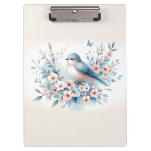 Bluebird Blossom Watercolor Serenity Clipboard