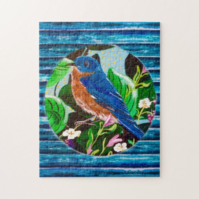 Bluebird Blue Barn Jigsaw Puzzle (Vertical)
