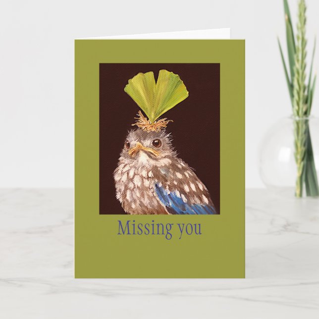 bluebird card (baby)  "Missing You" (Front)