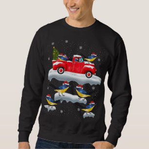 Bluebird Driving Christmas Tree Red Truck Bluebird Sweatshirt