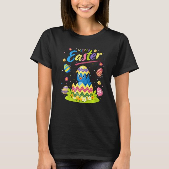 Bluebird   Easter Egg Bluebird Happy Easter T-Shirt (Front)