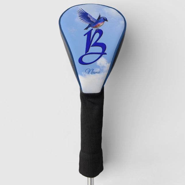 Bluebird Elegant Monogram Initial B Personalised Golf Head Cover (Front)