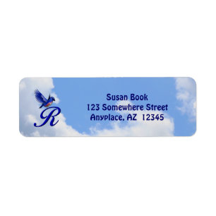 Bluebird Elegant Monogram Initial R Return Address Label