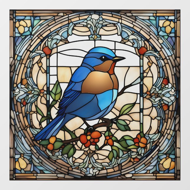 Bluebird Faux Stained Glass Blue Bird (Sheet)