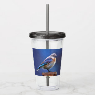 Bluebird (Female) Painting - Original Bird Art Acrylic Tumbler