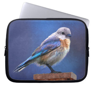 Bluebird (Female) Painting - Original Bird Art Laptop Sleeve