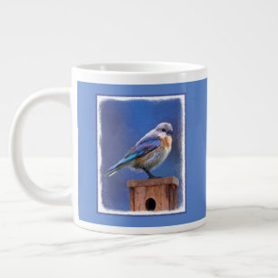 Bluebird (Female) Painting - Original Bird Art Large Coffee Mug