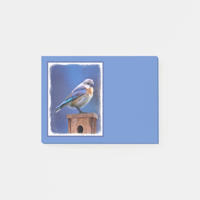 Bluebird (Female) Painting - Original Bird Art Post-it Notes (Front)