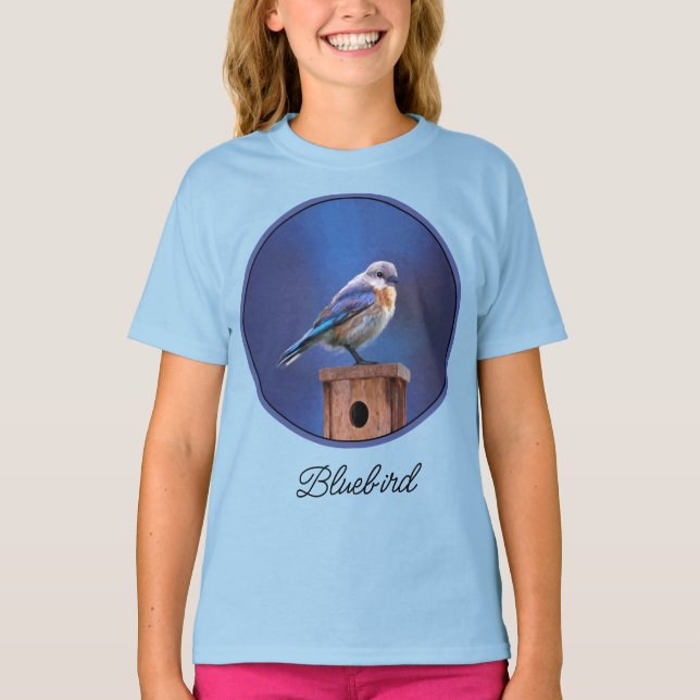 Bluebird (Female) Painting - Original Bird Art T-S T-Shirt (Front)