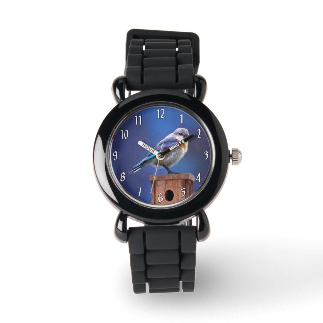 Bluebird (Female) Painting - Original Bird Art Watch (Front)