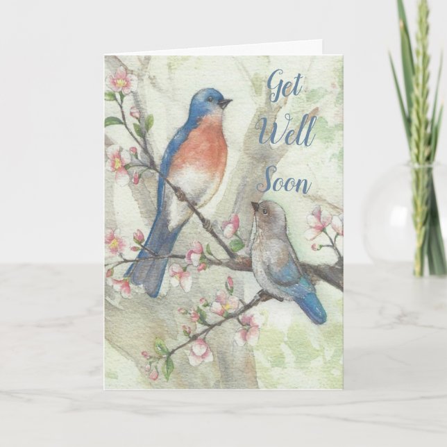 Bluebird Get Well Soon Card (Front)