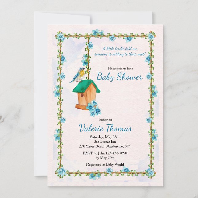 Bluebird Happiness Invitation (Front)