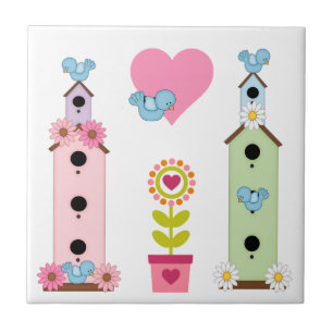 Bluebird Houses Tile