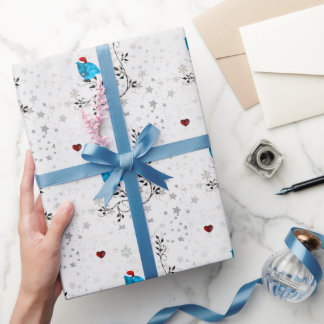 Bluebird in a Santa Hat Wrapping Paper