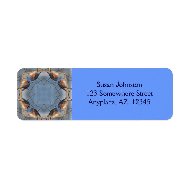 Bluebird Kaleidoscope Address Return Address Label (Front)