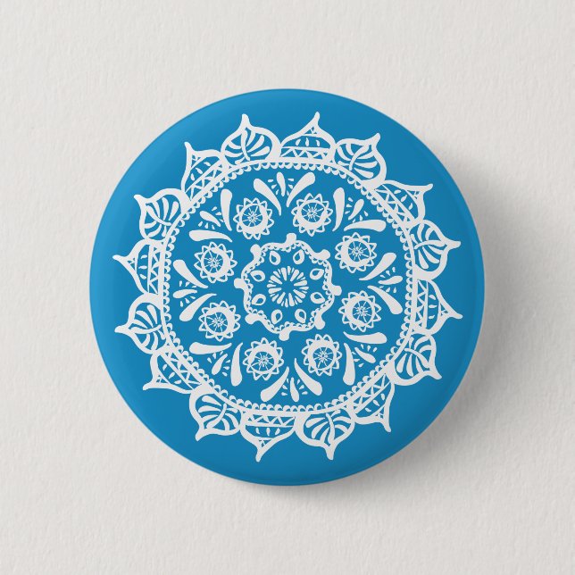 Bluebird Mandala 6 Cm Round Badge (Front)