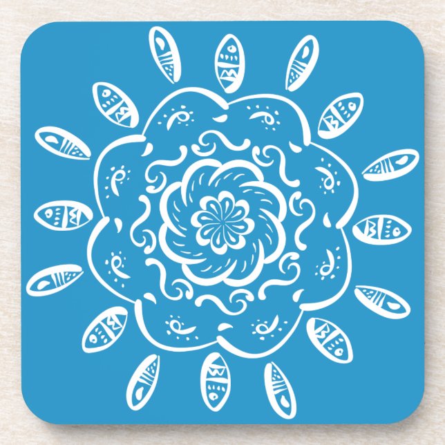 Bluebird Mandala Coaster (Front)