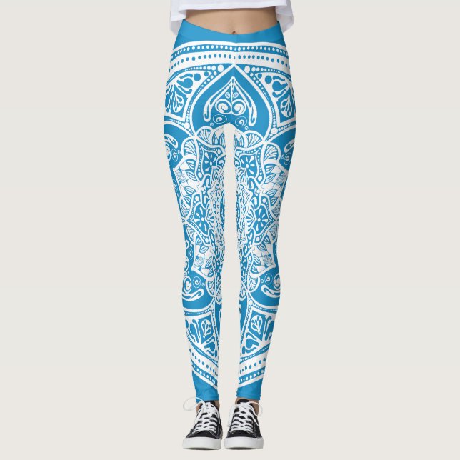 Bluebird Mandala Leggings (Front)