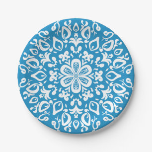 Bluebird Mandala Paper Plate