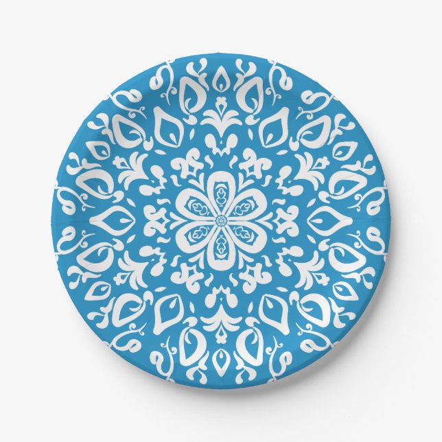 Bluebird Mandala Paper Plate (Front)