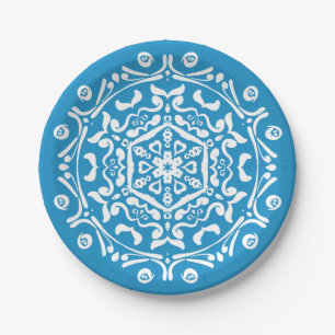 Bluebird Mandala Paper Plate