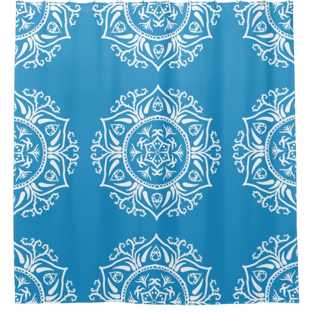 Bluebird Mandala Shower Curtain (Front)