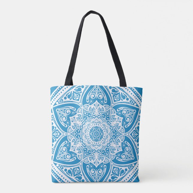 Bluebird Mandala Tote Bag (Back)