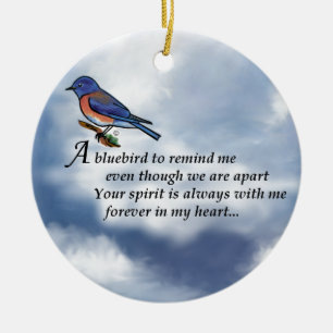 Bluebird Memorial Poem Ceramic Tree Decoration